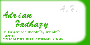 adrian hadhazy business card